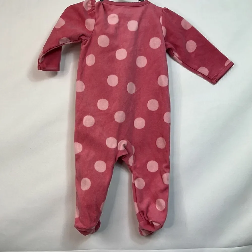 Carter’s Child of Mine Punk Polkadot Sheep Fleece Sleep and Play 3-6 months EUC